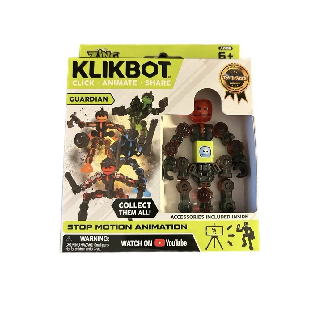 NEW Klikbot Stop Motion Animation Figure Red Guardian Sabre with Accessories